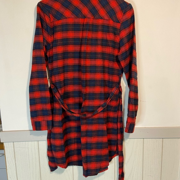 Red Plaid Women's Dress - Picture 4 of 8